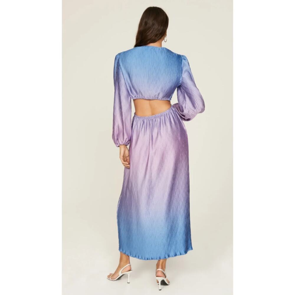 SIMKHAI Jaelynn Ombre Purple Ombre Satin Dress - Picture 4 of 11